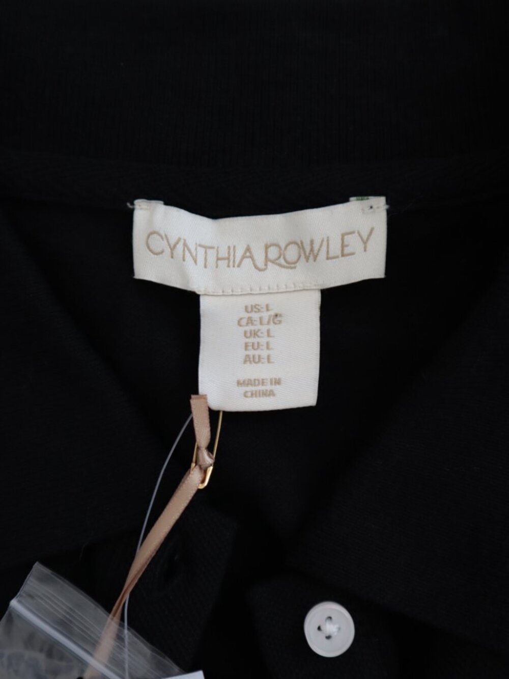 Cynthia Rowley Pique Polo Shirt Dress with Ruffle Hem | L - Picture 2 of 5